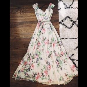 Mori Lee • Floral Bridesmaid Prom Dress With Slit